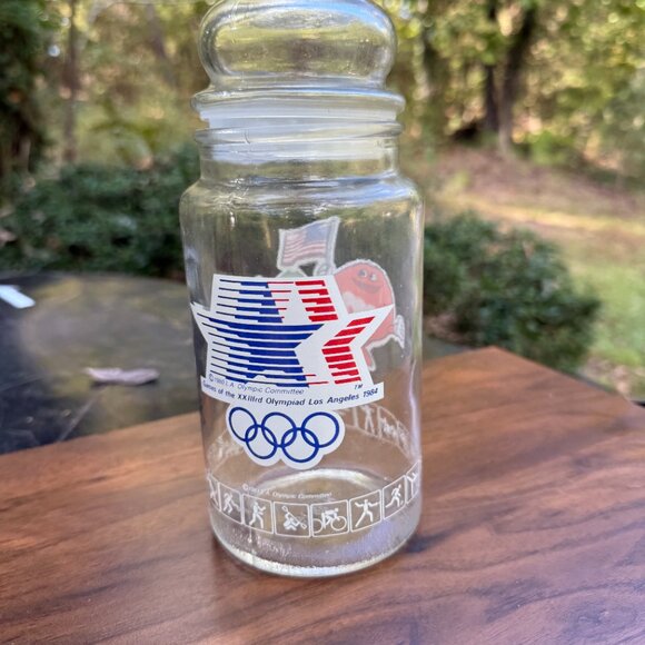 1983 M&M's Los Angeles Olympic Games Commemorative Jar w/ Lid Anchor Hocking - Picture 4 of 7